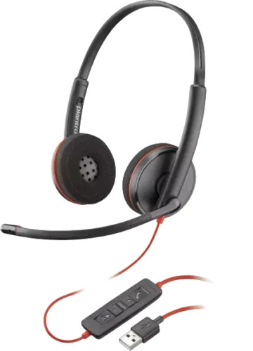 POLY Blackwire C3220 Microsoft Lync USB-A Stereo Computer Headset 209745-22