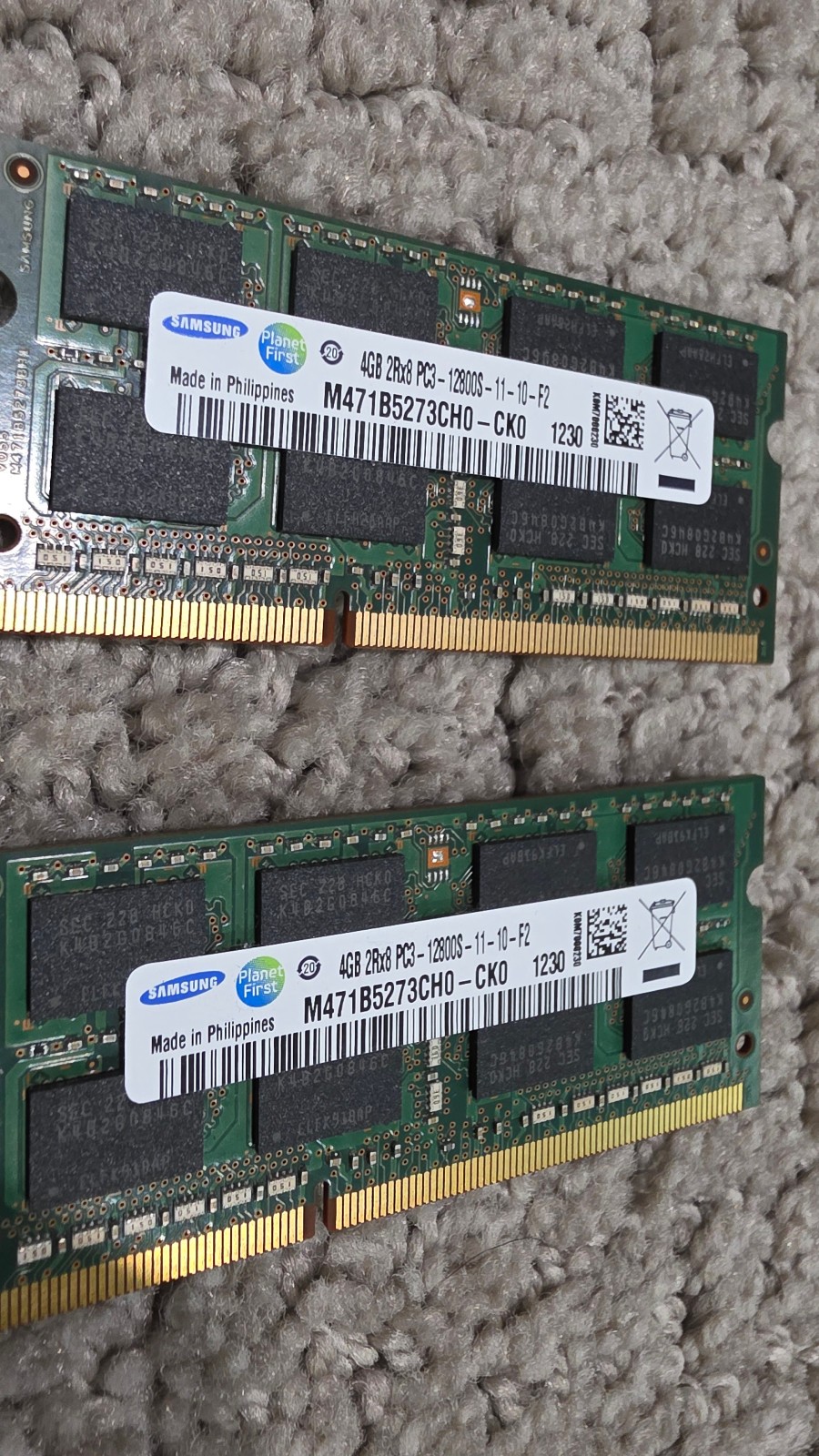 Samsung 8GB Laptop Memory Kit – 2x4GB 1600MHz PC3-12800S 2Rx8 SO-DIMM