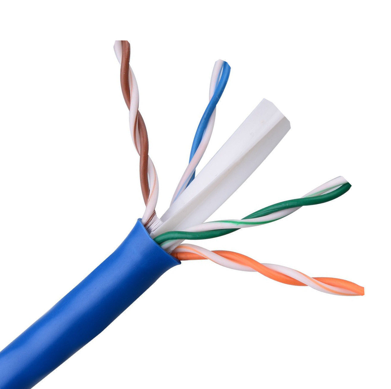 CAT6A Ethernet Cable 750MHz Plenum CMP 10G 23 AWG BARE COPPER Wire Blue – 100FT