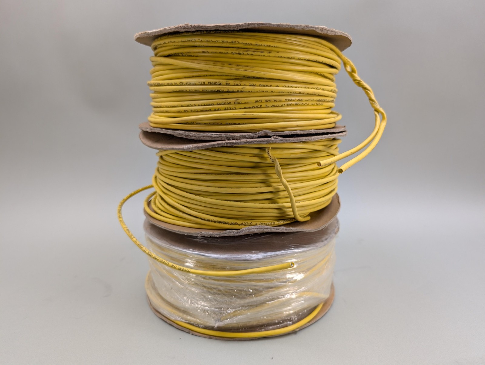 Hyperline UTP4-C5E Solid CMR Cat5e 24AWG Yellow Bulk Ethernet Cable Spools