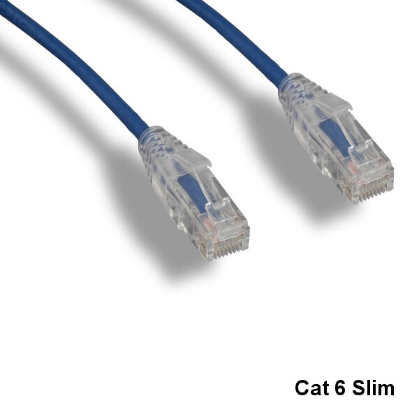 Kentek Blue 25ft UTP Slim Cat6 Cable OD 3.6mm RJ45 Pure Copper Ethernet Network