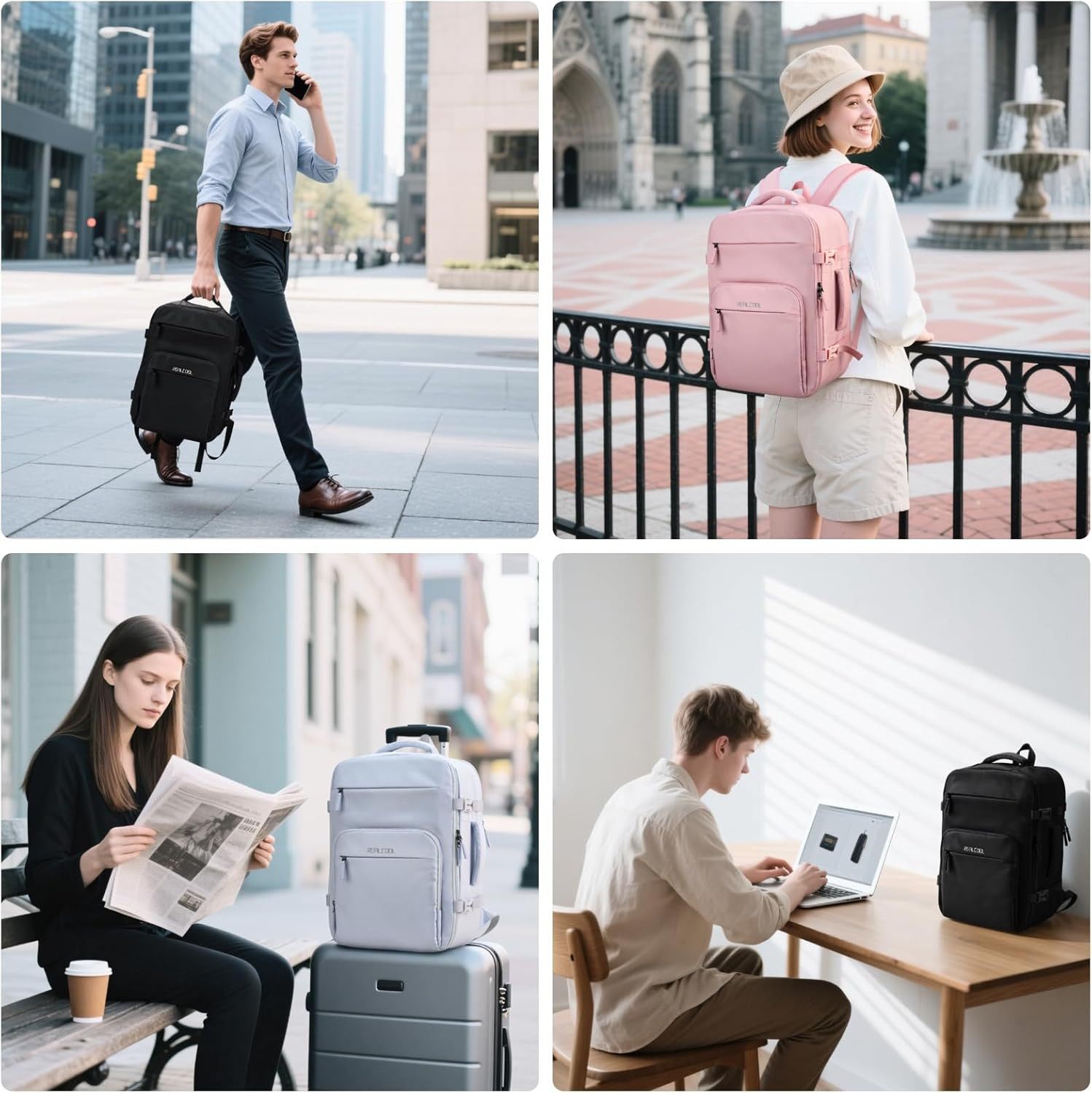 15.6″ Laptop Travel Backpack, TSA Flight Approved Carry on Daypack | 180° Full-O