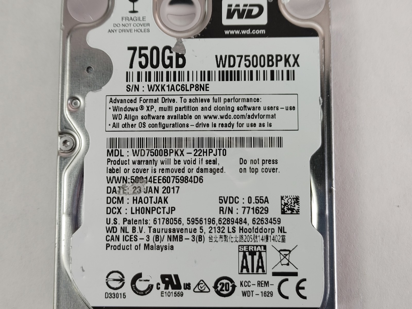 Western Digital WD Black WD7500BPKX 750GB 2.5″ SATA III Laptop Hard Drive