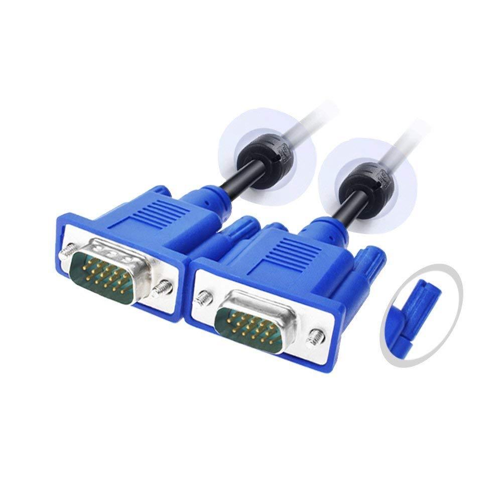 5 FT 5feet 15 PIN SVGA VGA Monitor M M Male 2 Male Cable BLUE CORD FOR PC TV US