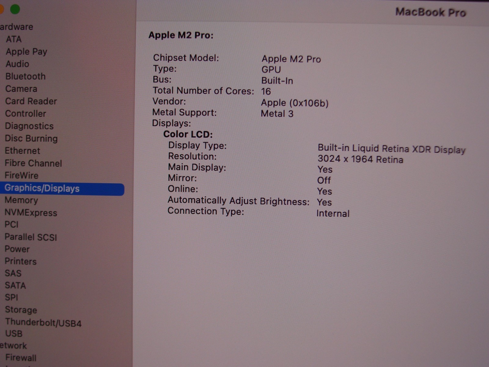 Apple Macbook Pro 14″ 2023 A2779 M2 Pro 10CPU/16GPU 3.49GHz 32GB 512GB Sequoia