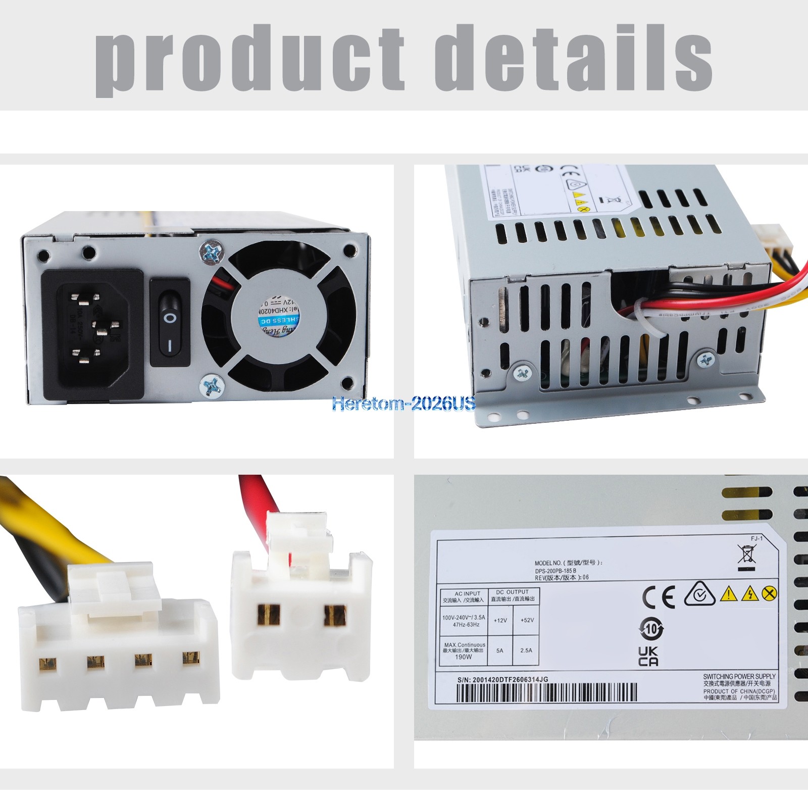 Power Supply DPS-200PB-185 B for Delta 100-240V 3.5A 47-63HZ 190W