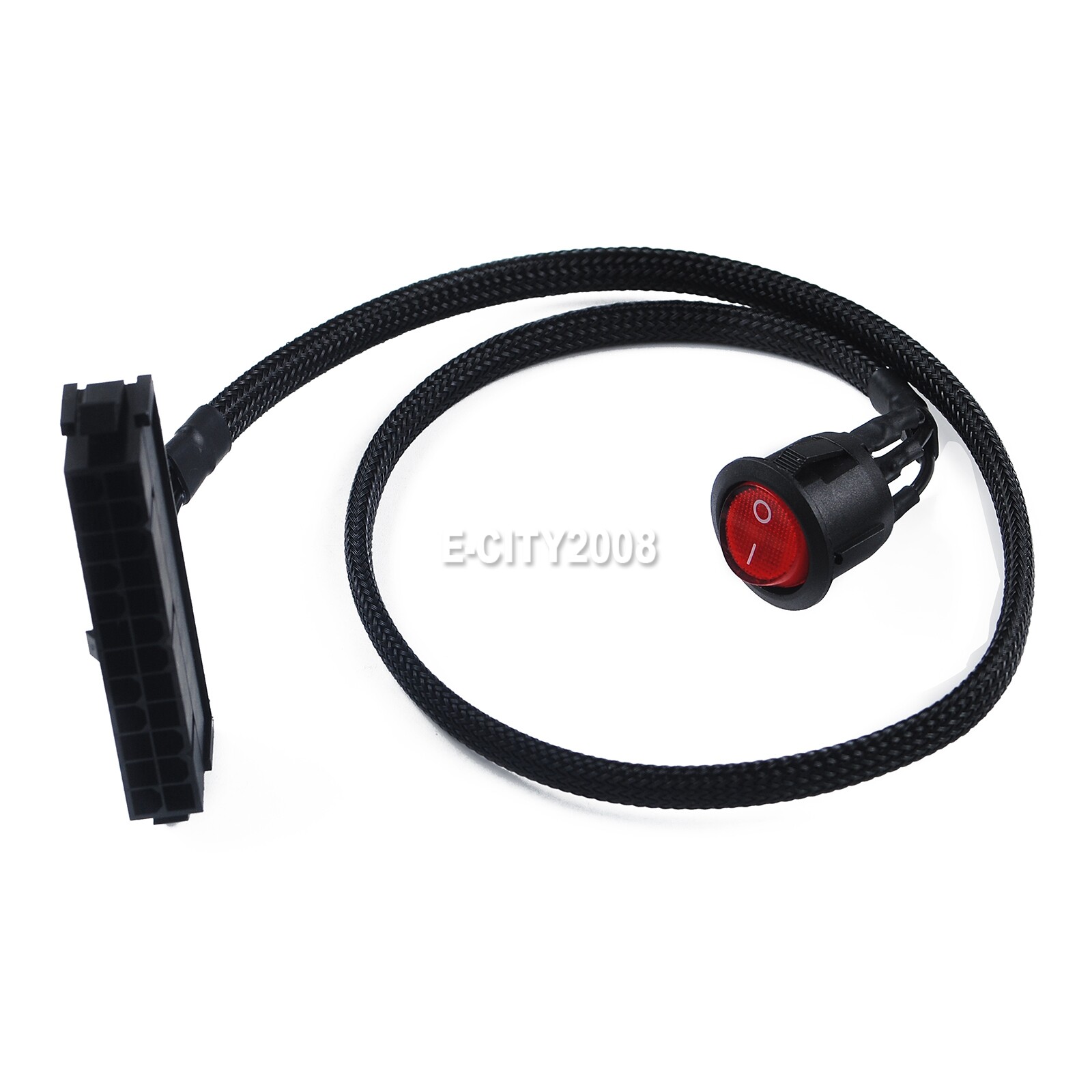 24-Pin Female ATX PSU Power Supply Starter On/Off Switch Jumper Bridge Cable