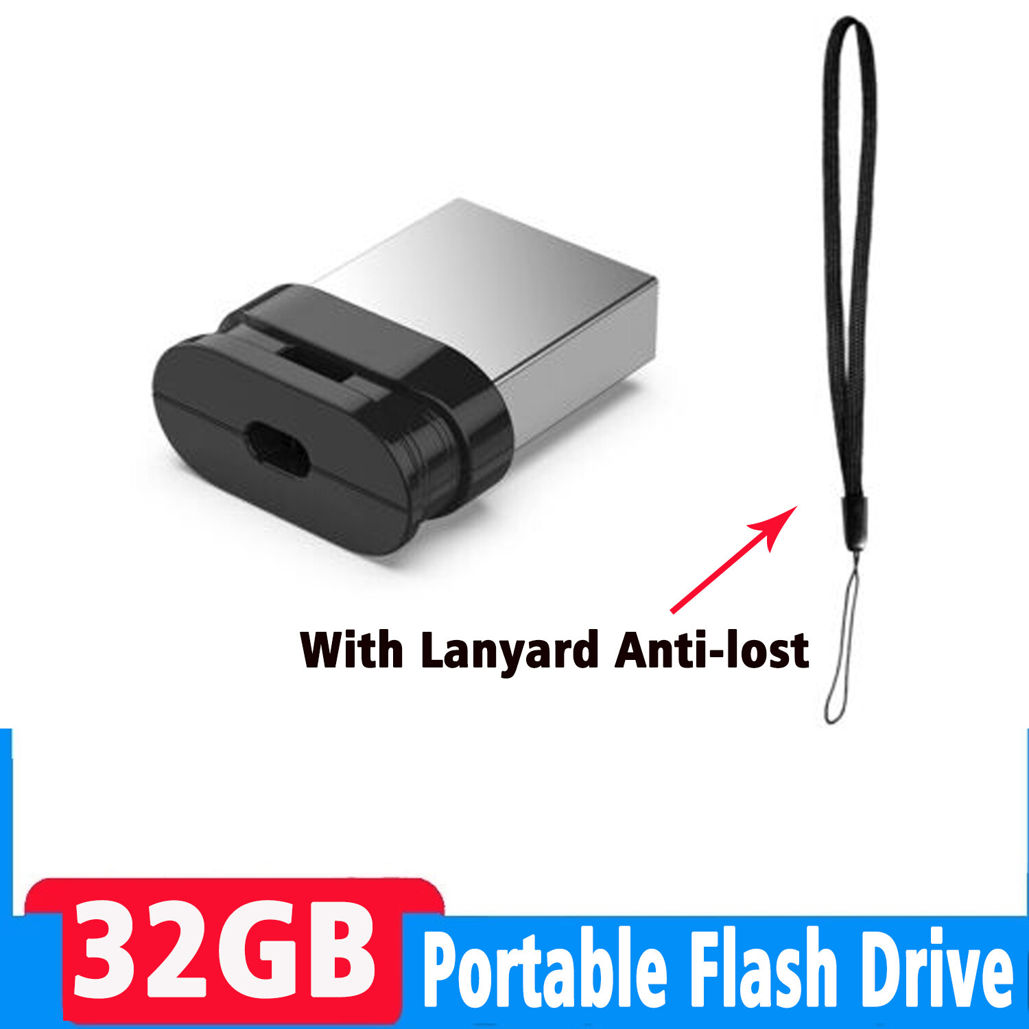 Small Mini USB 2.0 32GB USB Flash Pen Drive U Disk Memory Thumb Drive Anti-lost