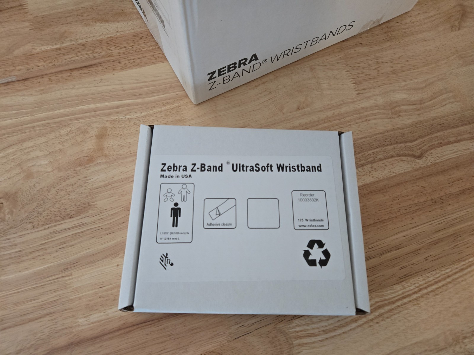 5 Pk Zebra 10015355K 1″×11″ Adult Z-Band UltraSoft Wristband Cartridge White