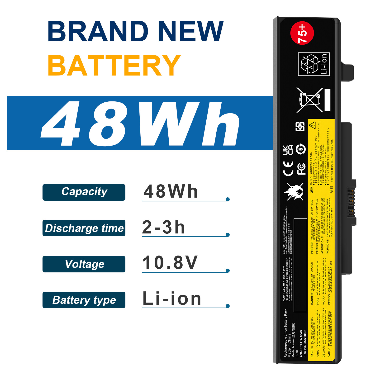 NEW Battery For Lenovo ThinkPad E430 E435 E530 E531 E535 121500047 121500050 75+