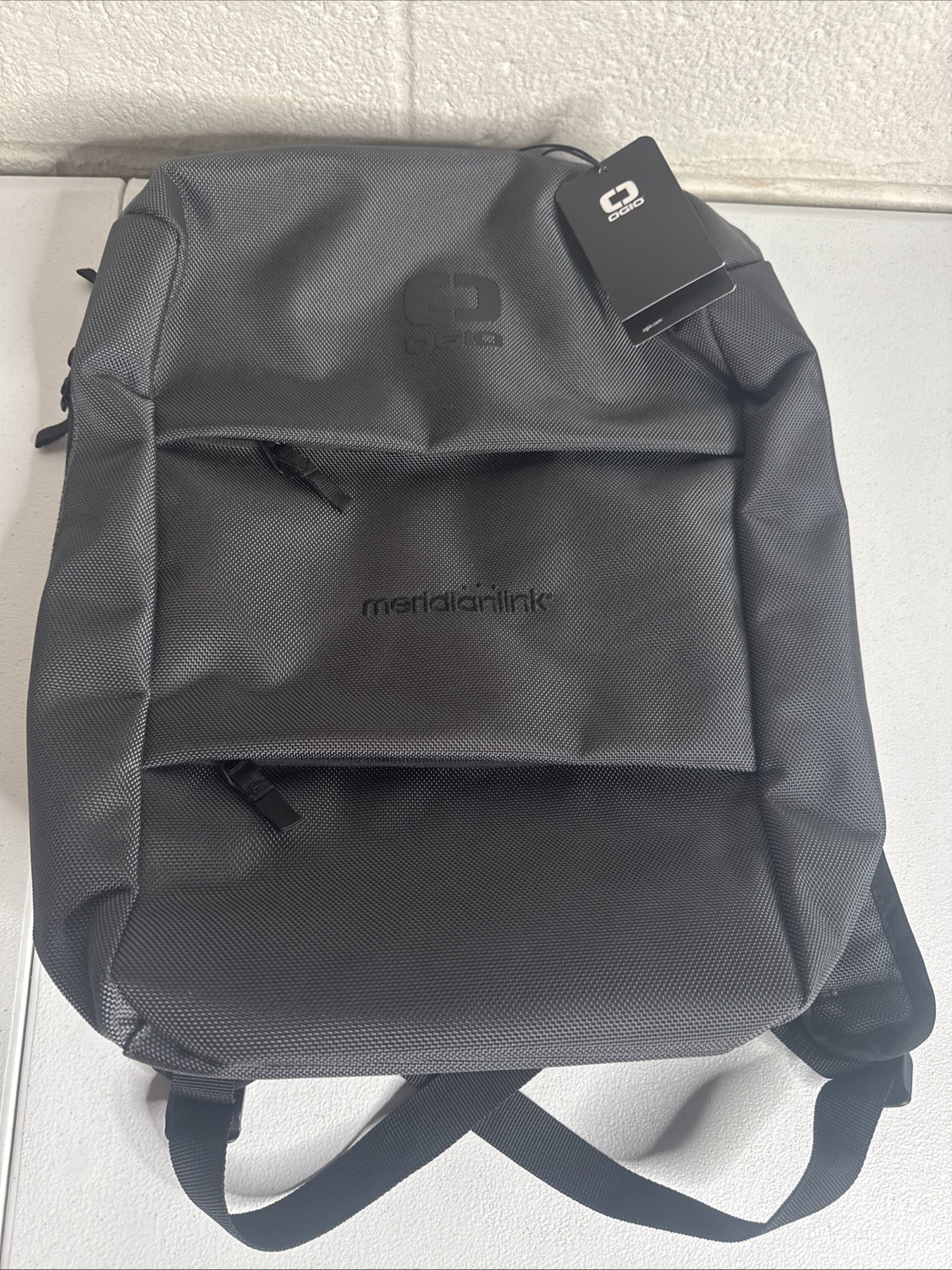 OGIO Sprint Pack Black Gray Backpack Adjustable Meridianlink Logo Laptop NWT