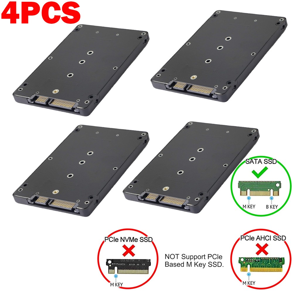 4PCS 2.5″SATA to M2 NGFF SSD Enclosure Converter Internal / External Adapter M.2
