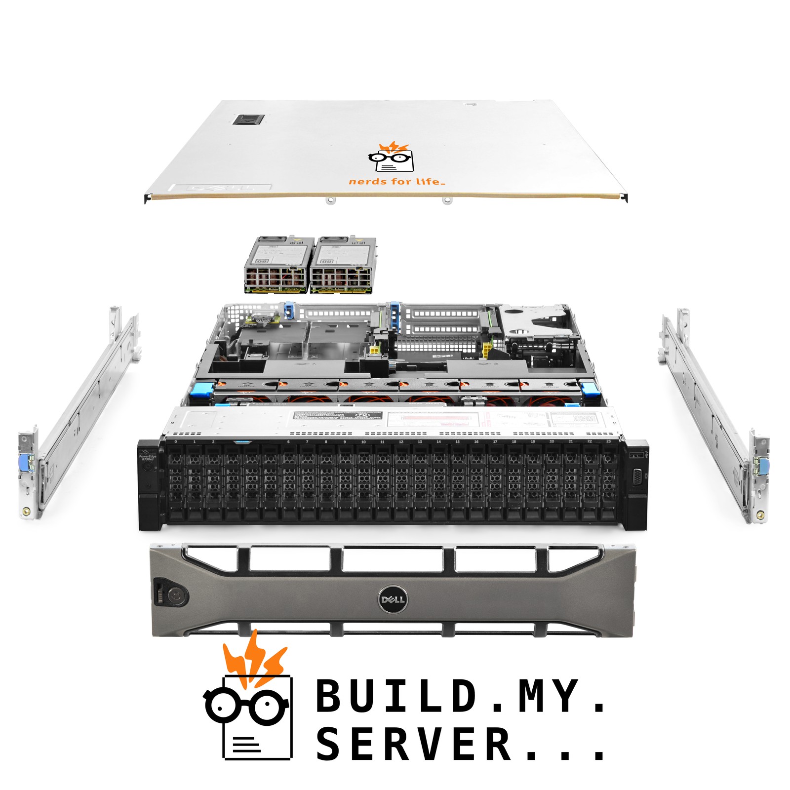 Dell PowerEdge R730xd 24B Server 2.40Ghz 12-Core 96GB RAM + 24x Caddies + Rails