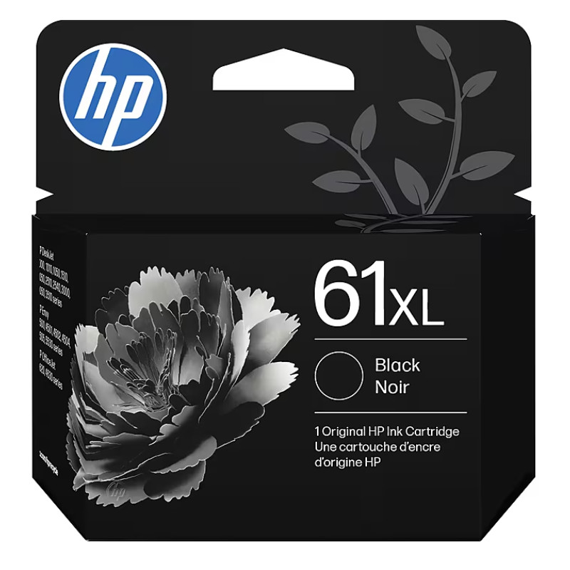 HP 61XL Black High-Yield Ink Cartridge, Prints Up to 360 pages