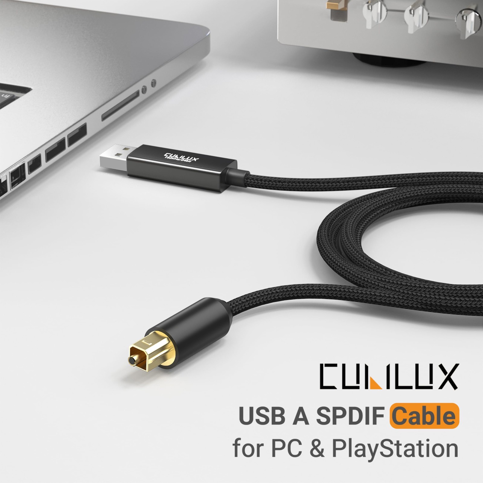 USB A to TOSLINK Optical Audio Cable, Unidirectional USB Type A to SPDIF Digi…