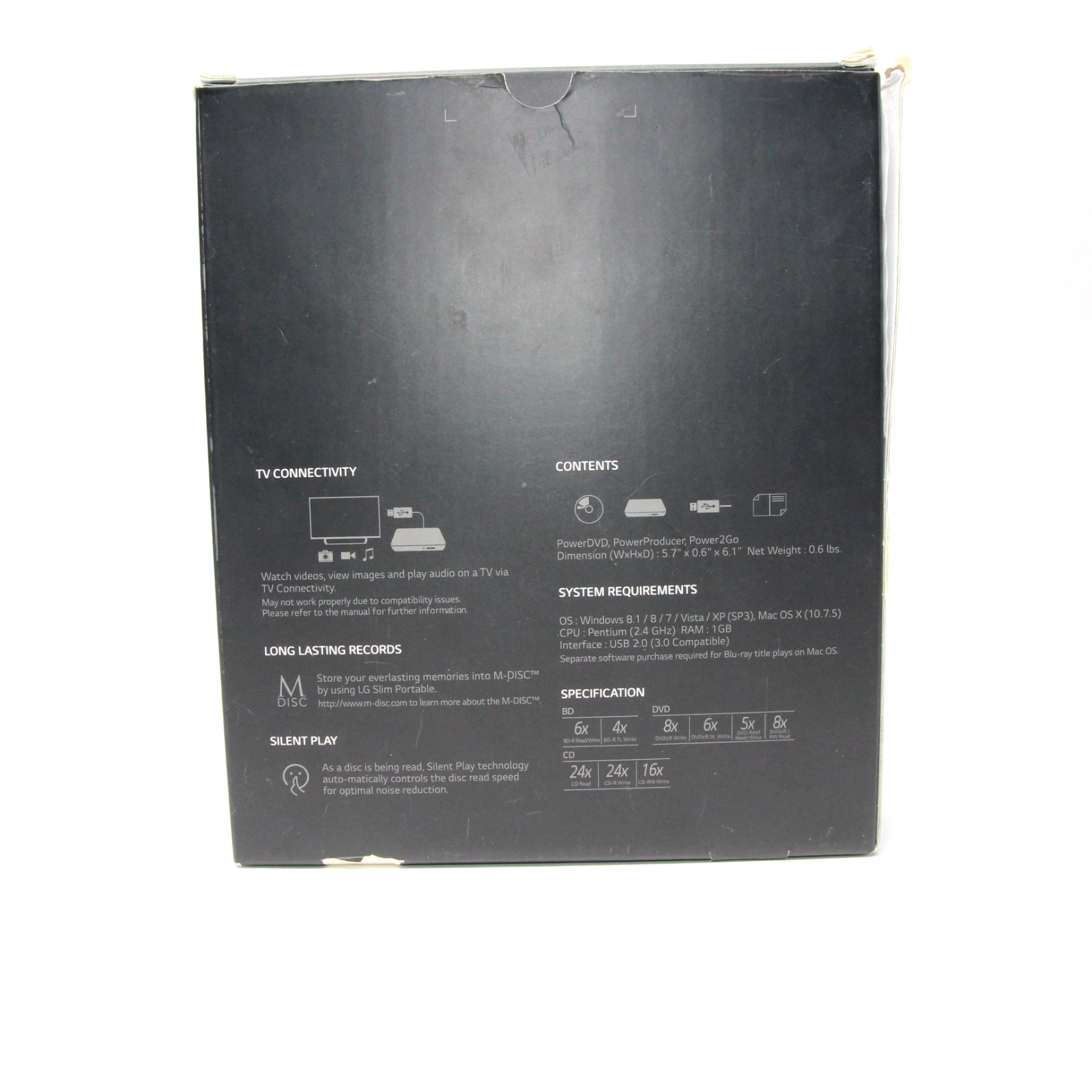 LG Ultra Slim Portable Blu-ray/DVD Writer BP50NB40 External Drive Black