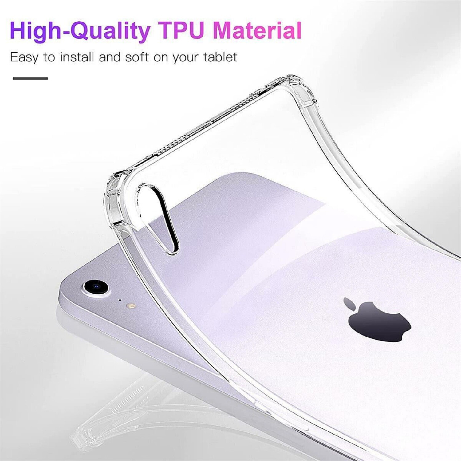 For iPad 2/3/4/5/6/7/8/9 Mini Pro 11 M4 Case Clear Soft Gel TPU Shockproof Cover