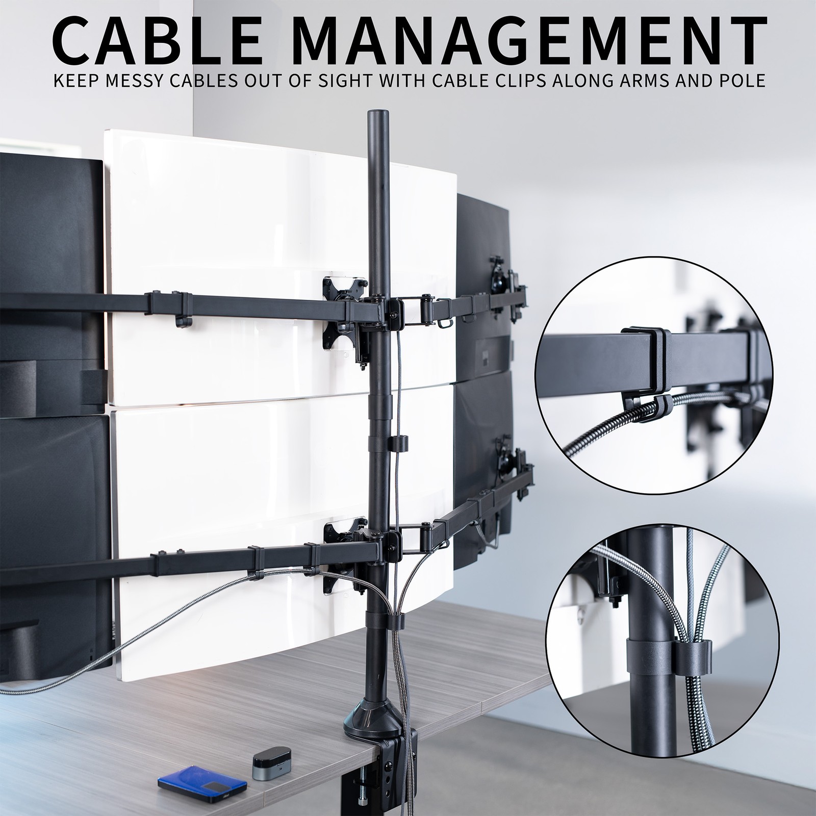 VIVO Telescoping Extra Tall Hex Ultrawide 27″ to 38″ Monitor Desk Mount