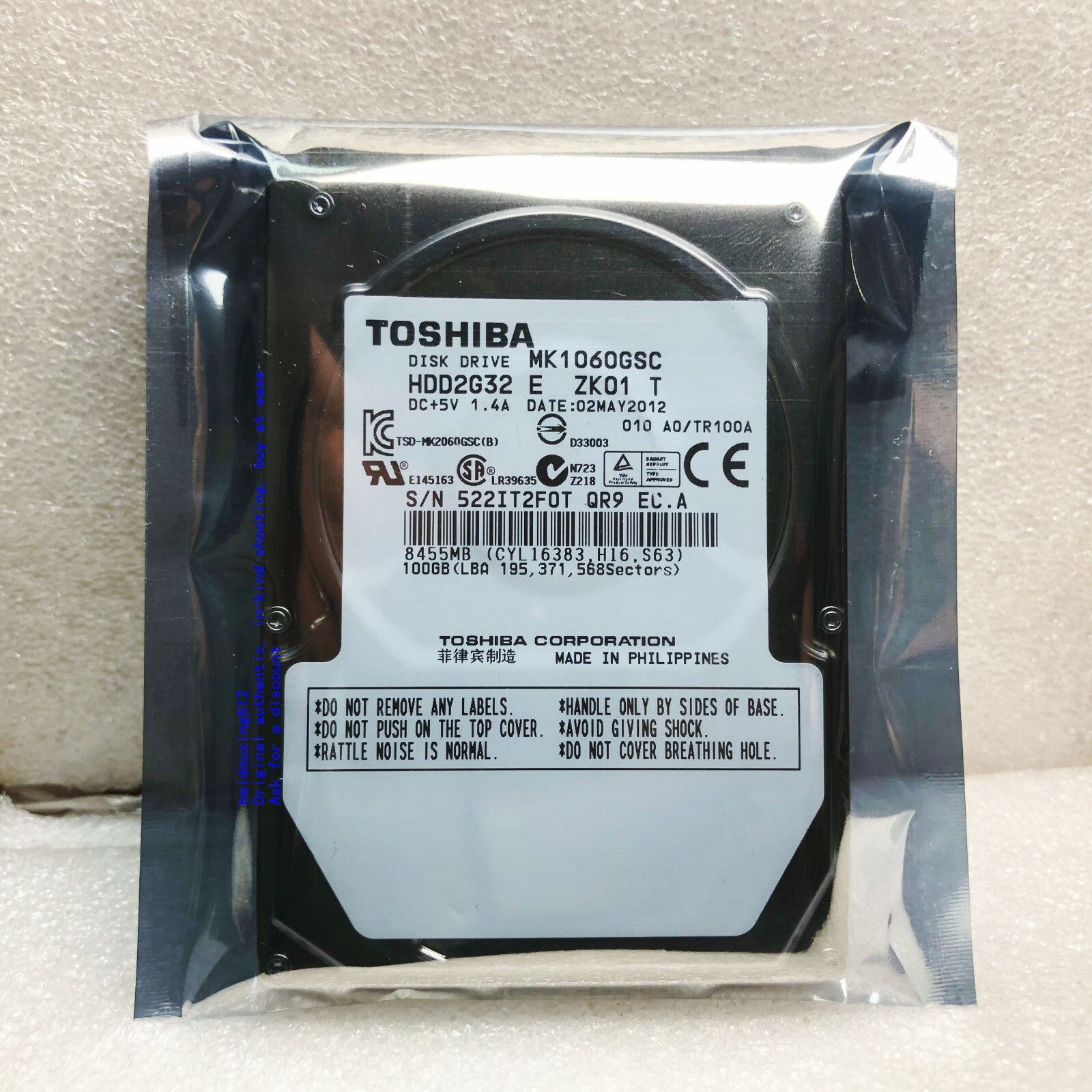 Toshiba 100GB 4200RPM 2.5″ MK1060GSC Autonavigation / Industriecomputer HDD