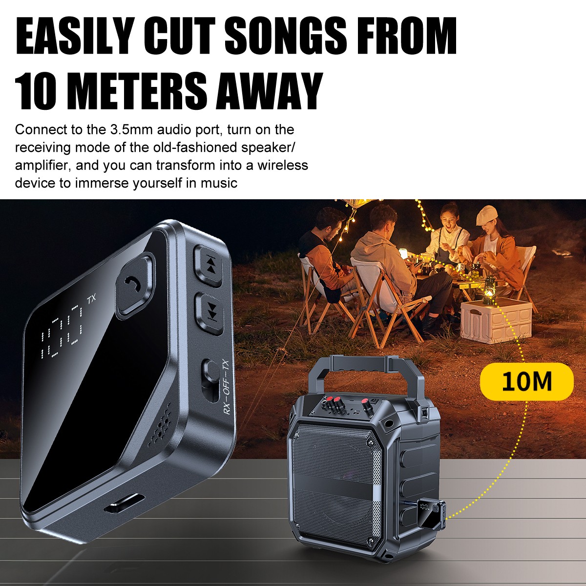 Bluetooth 5.4 TX/RX Adapter Wireless Audio Transmitter Receiver Car TV AUX