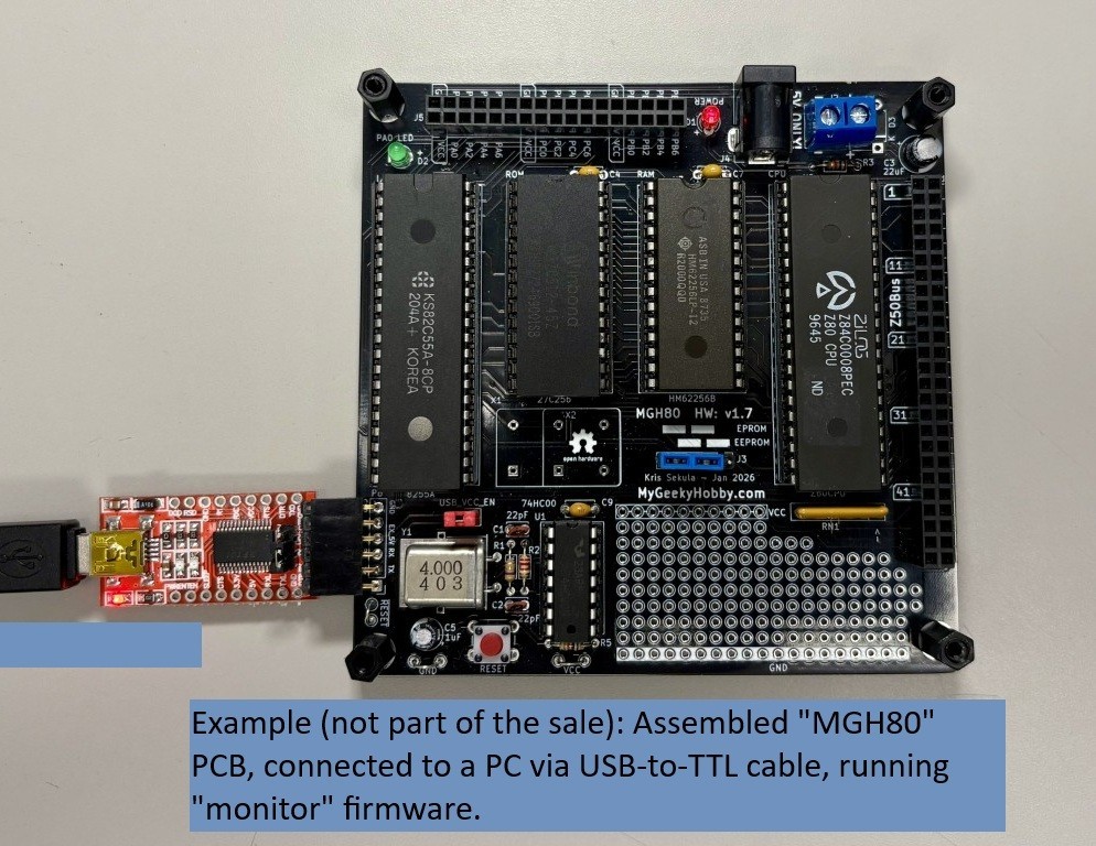 MGH80 – Z80 Single board computer set of 2 PCBs