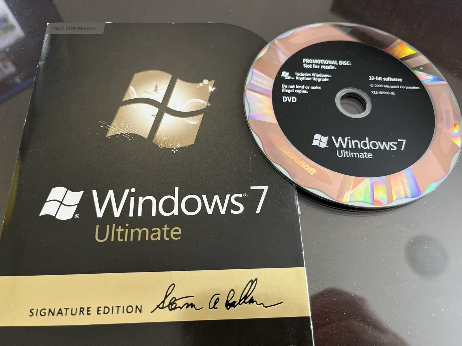 Microsoft Windows 7 Ultimate SIGNATURE EDITION Steve Ballmer 32 Bit DVD