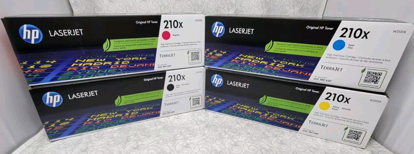 HP 210X Yellow, Cyan, Magenta, Black – W2100X, W2101X,W2103X,W2102X – Set of 4