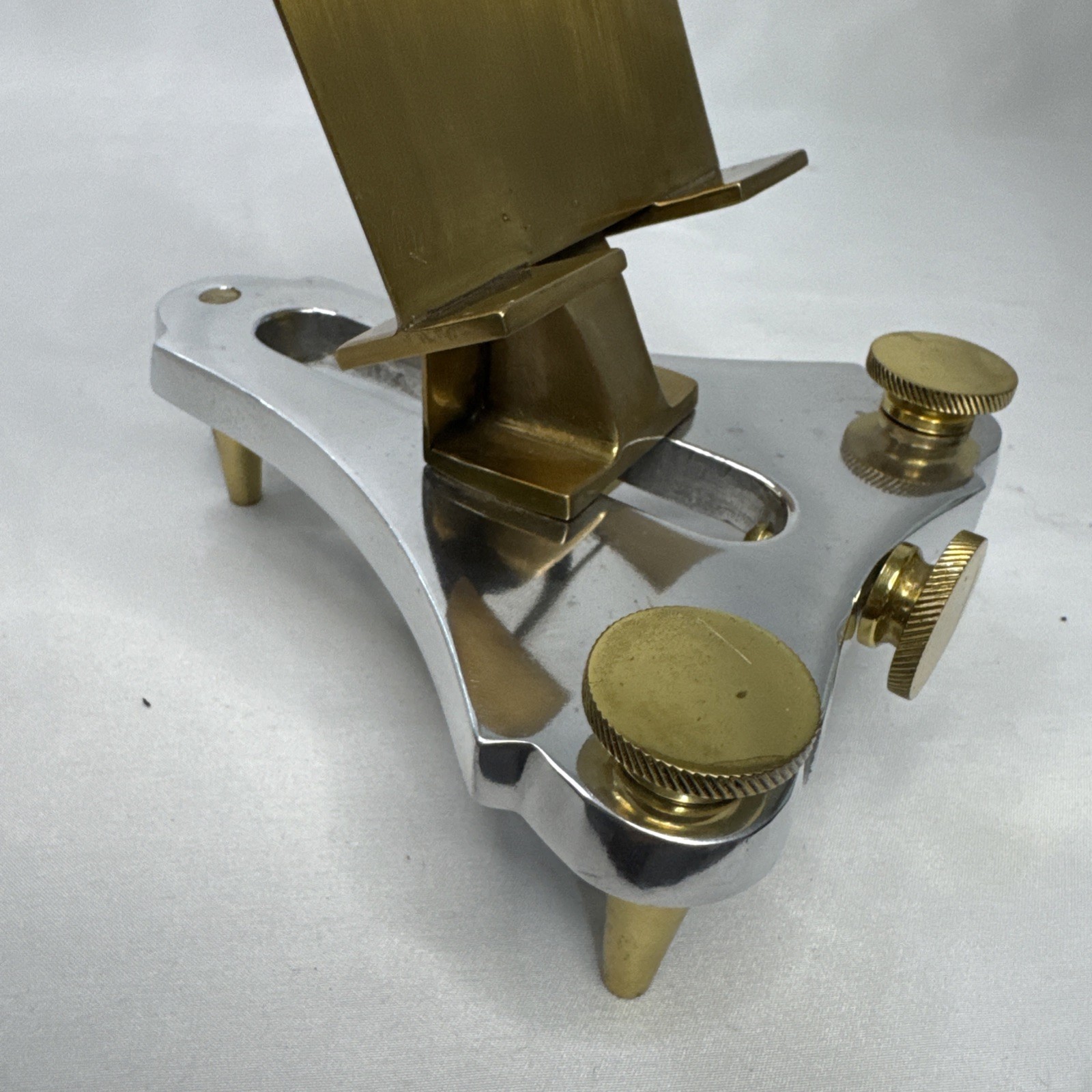 Pendulux Geneva Luxury Tablet Phone Stand Heavy Polished Brass & Aluminum