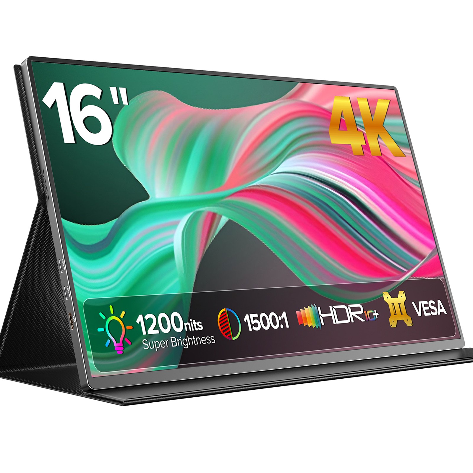 4K Portable Monitor 16″ 1200Nits Laptop Monitor 2000:1 Display For Computer PC