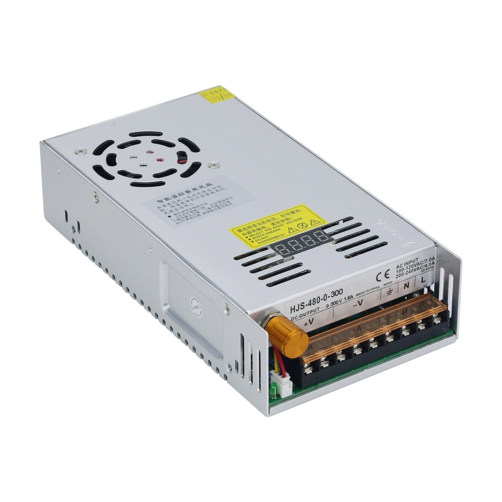 0-300V 1.6A Digital Adjustable DC Switch Power Supply with 0.28″ DC Voltmeter