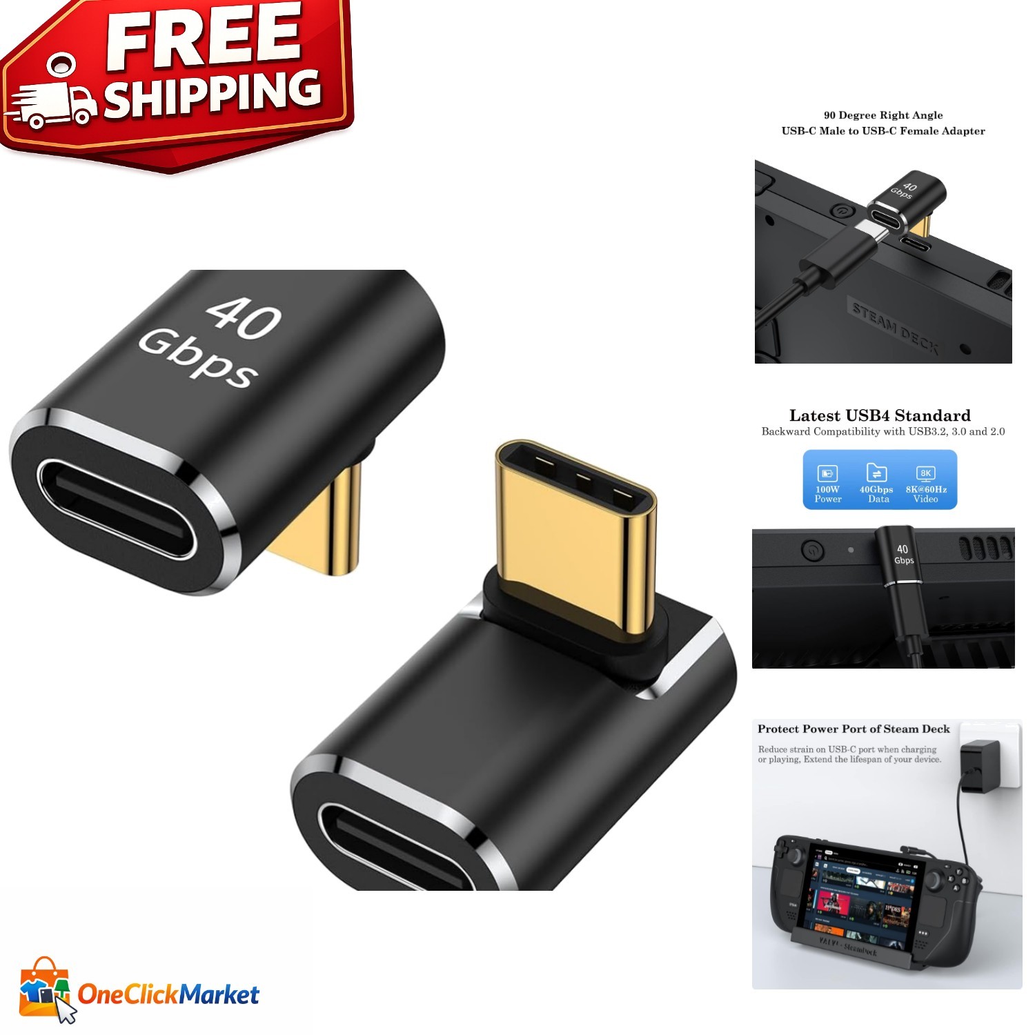 Effortless Charging with USB C 90 Degree Right Angle Adapter – 2 Count