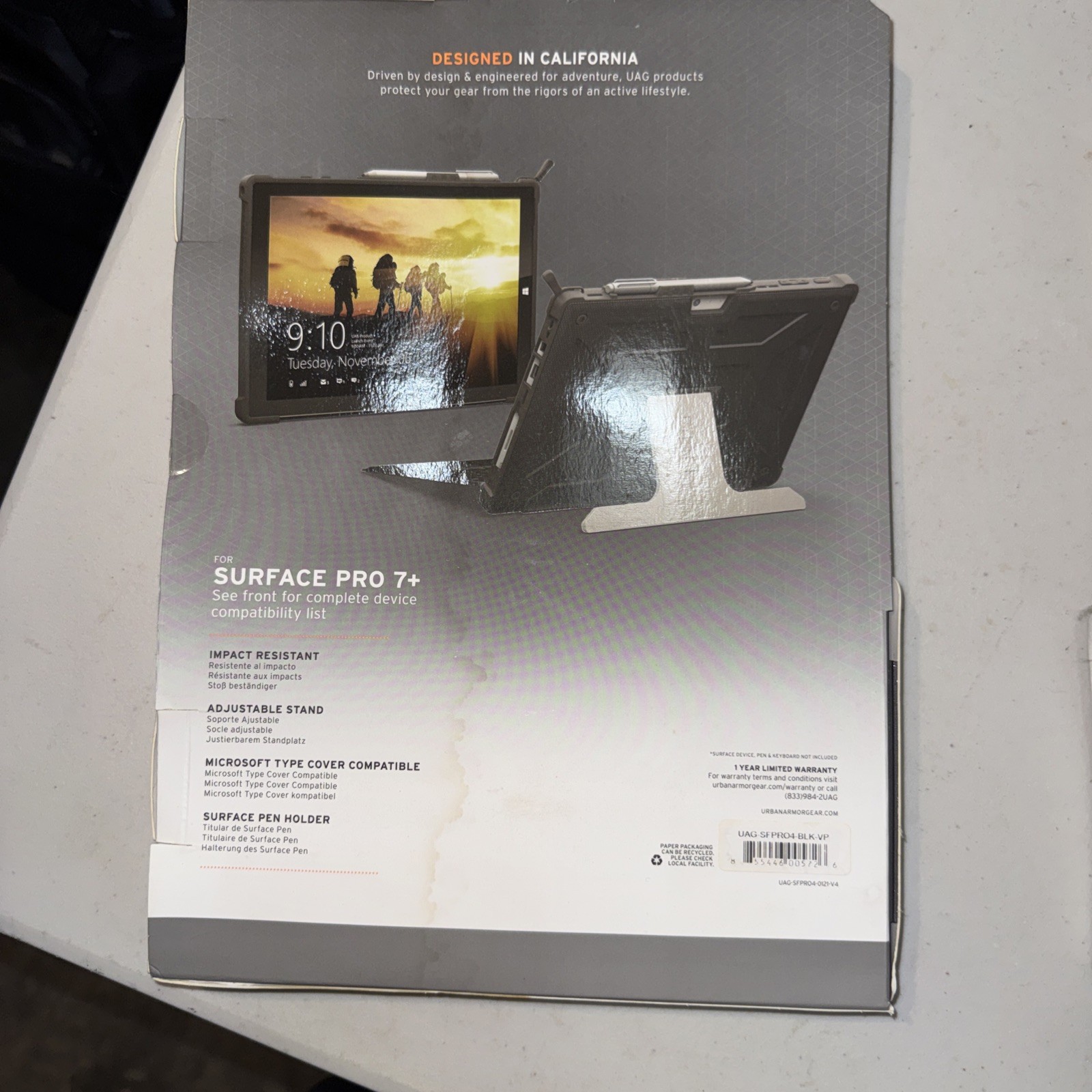URBAN UAG BLK ARMOR GEAR CASE FOR MICROSOFT SURFACE TABLET PRO 7