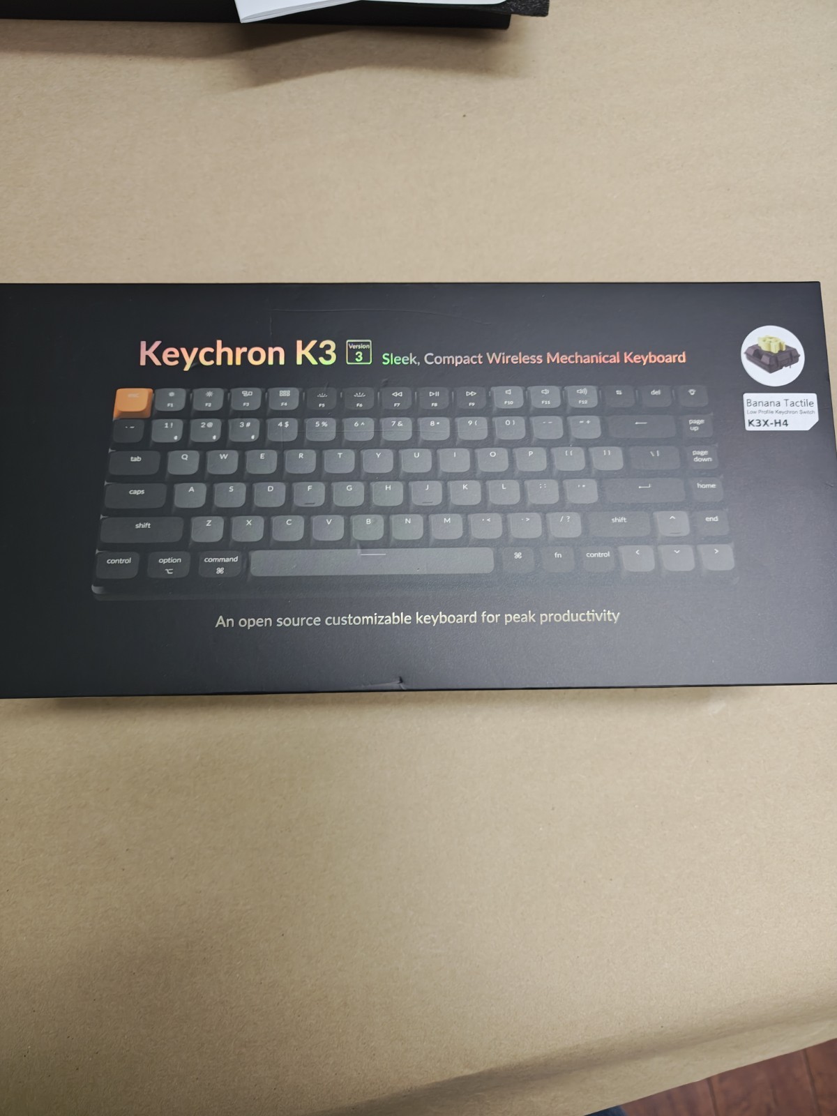 Keychron K5 Pro Wireless Mechanical Keyboard Banana Tactile Switches -New/Open B