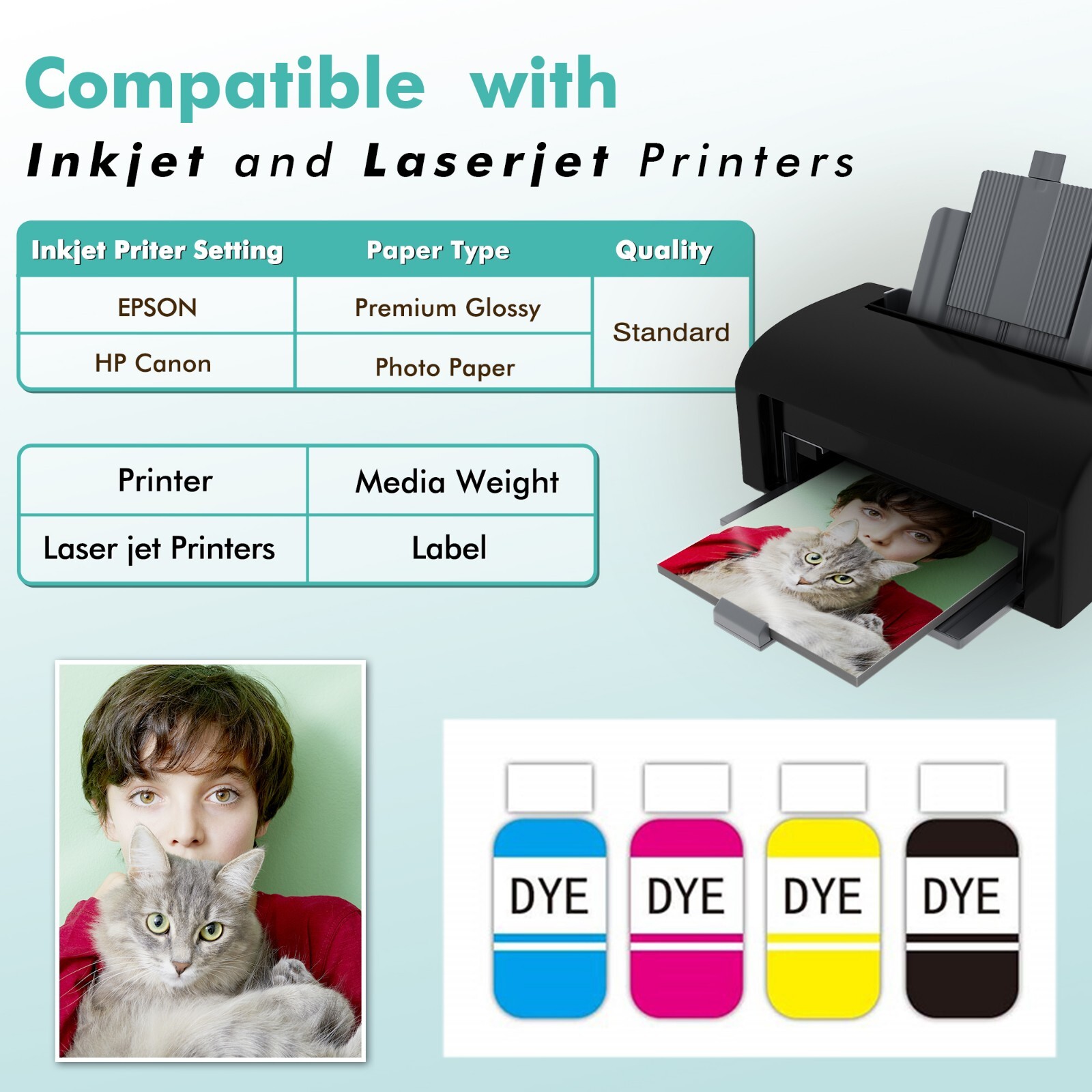 Lot Koala Double Sided Photo Paper 8.5×11 Semi Glossy 32lb Inkjet Laser Printer