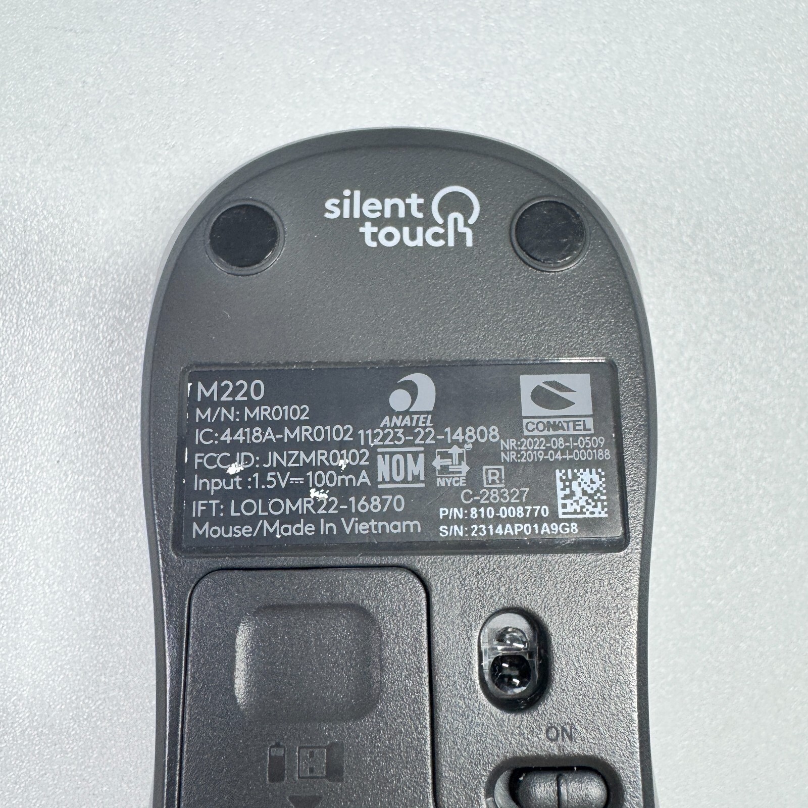 Logitech – M220 SILENT Wireless Optical Ambidextrous Mouse – Wireless – Graphite