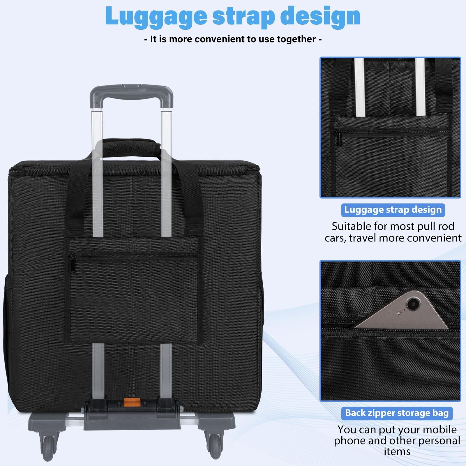 AKOZLIN PC Travel Case Desktop Carrying Bag L19.7″xW9.5″xH19″, Black