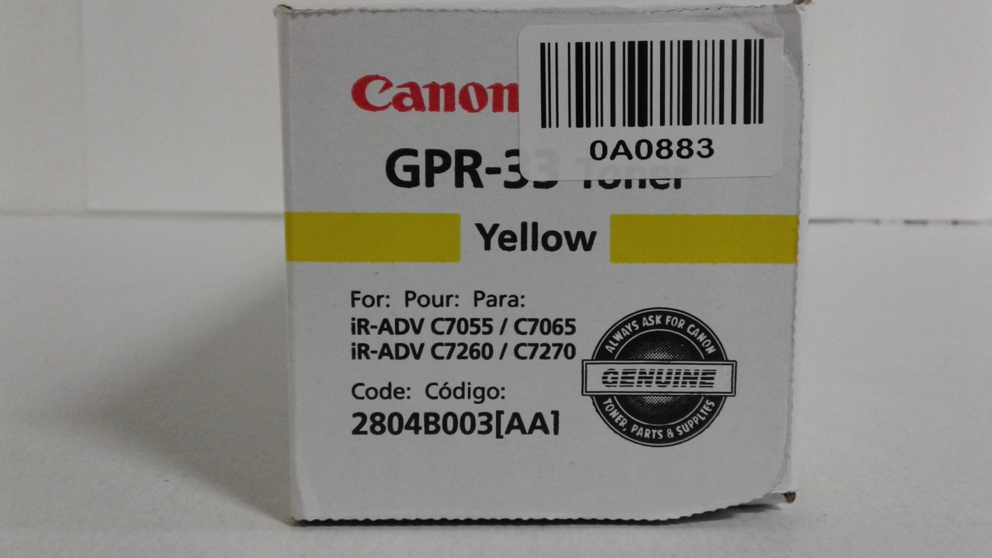 Canon GPR-33 Toner 2804B003, Yellow for Canon IR Advance C7270