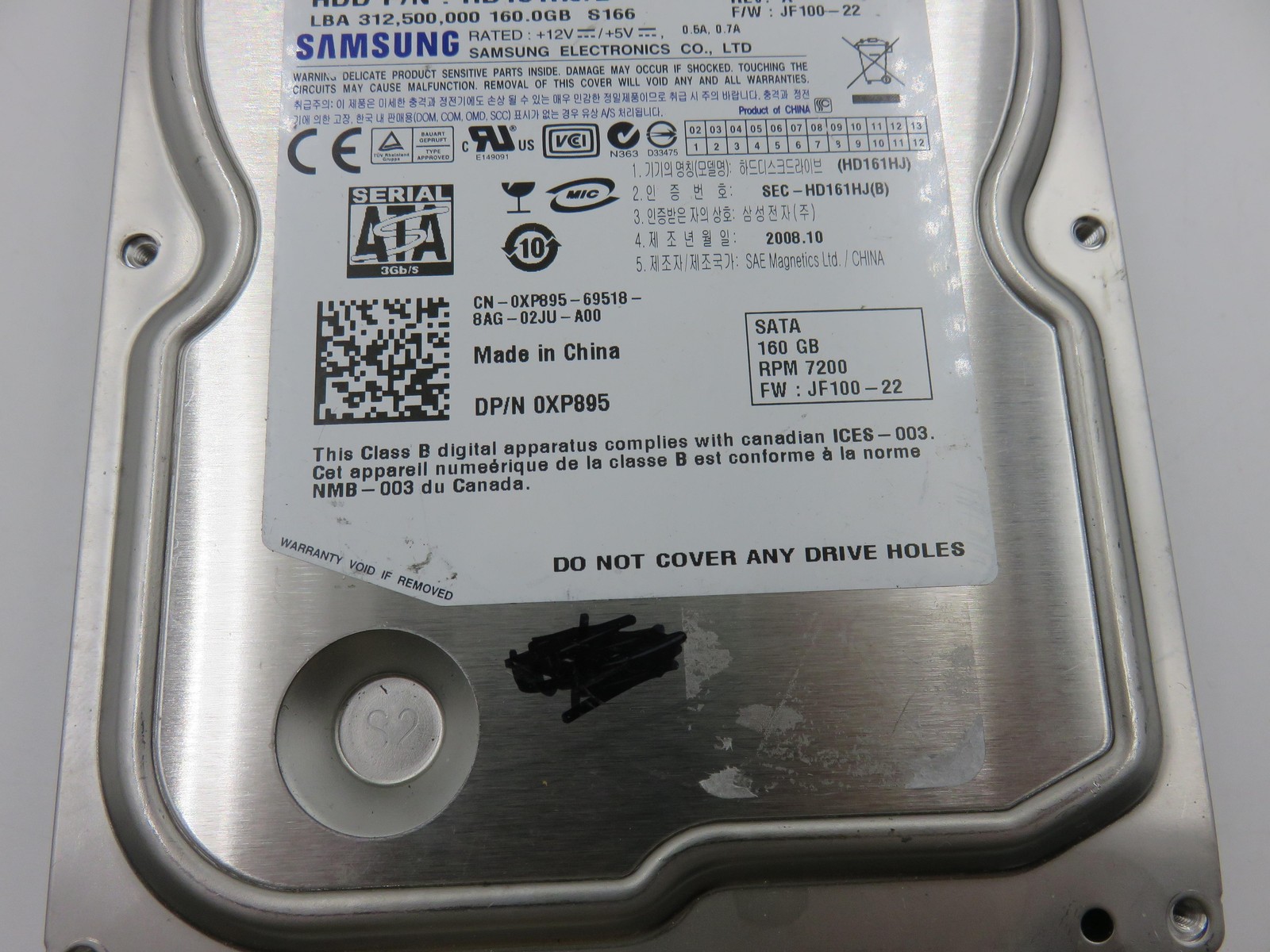 Samsung SpinPoint HD161HJ 160GB 3.5in Hard Drive 7200RPM SATA II 3.0Gb/s Silver