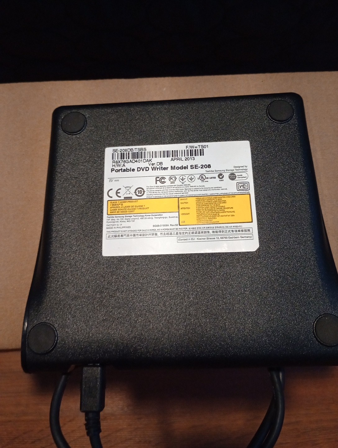 Samsung Portable DVD Writer Model SE-208