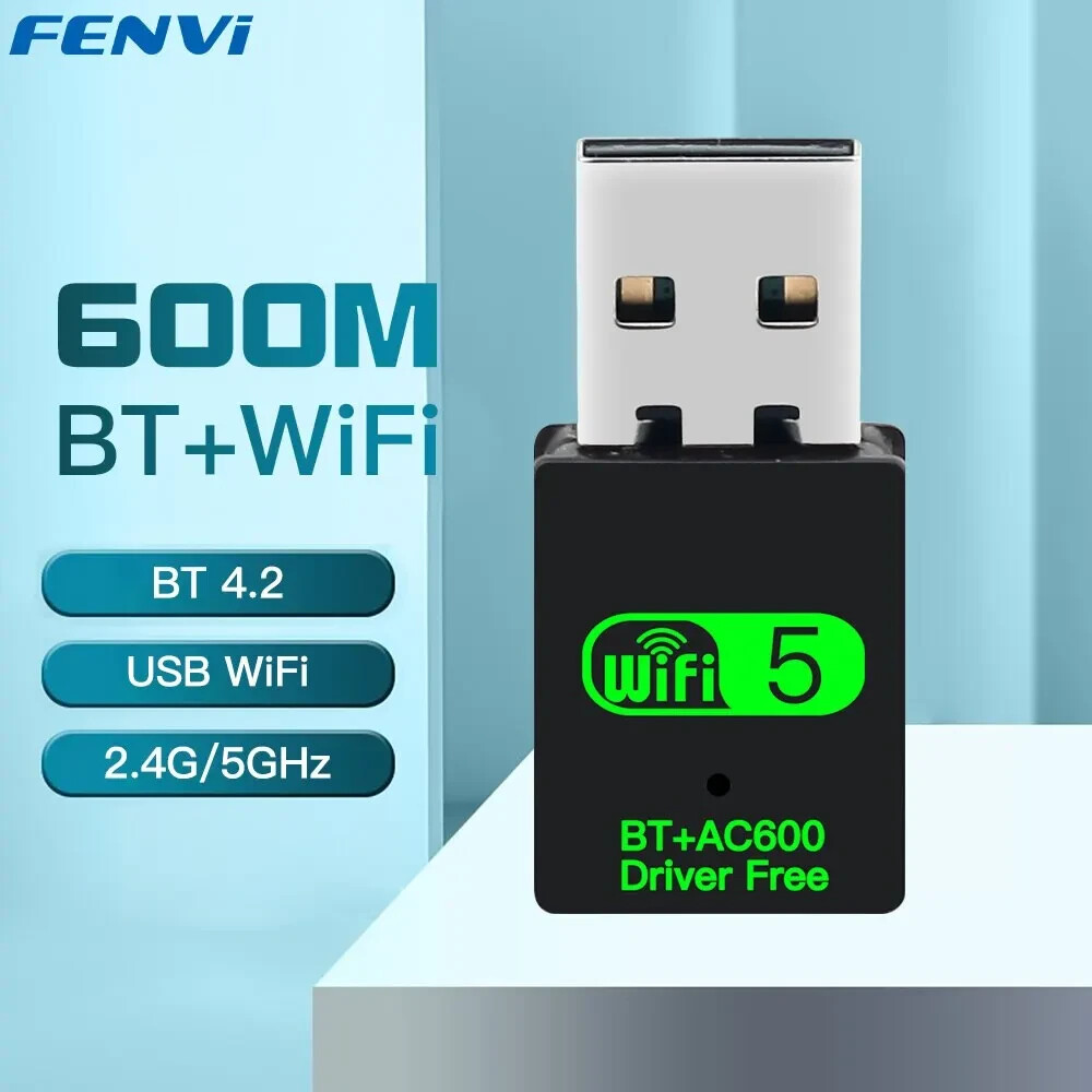 FENVI 600Mbps Mini USB WiFi Bluetooth Adapter Dual Band 2.4G 5Ghz Wireless Card