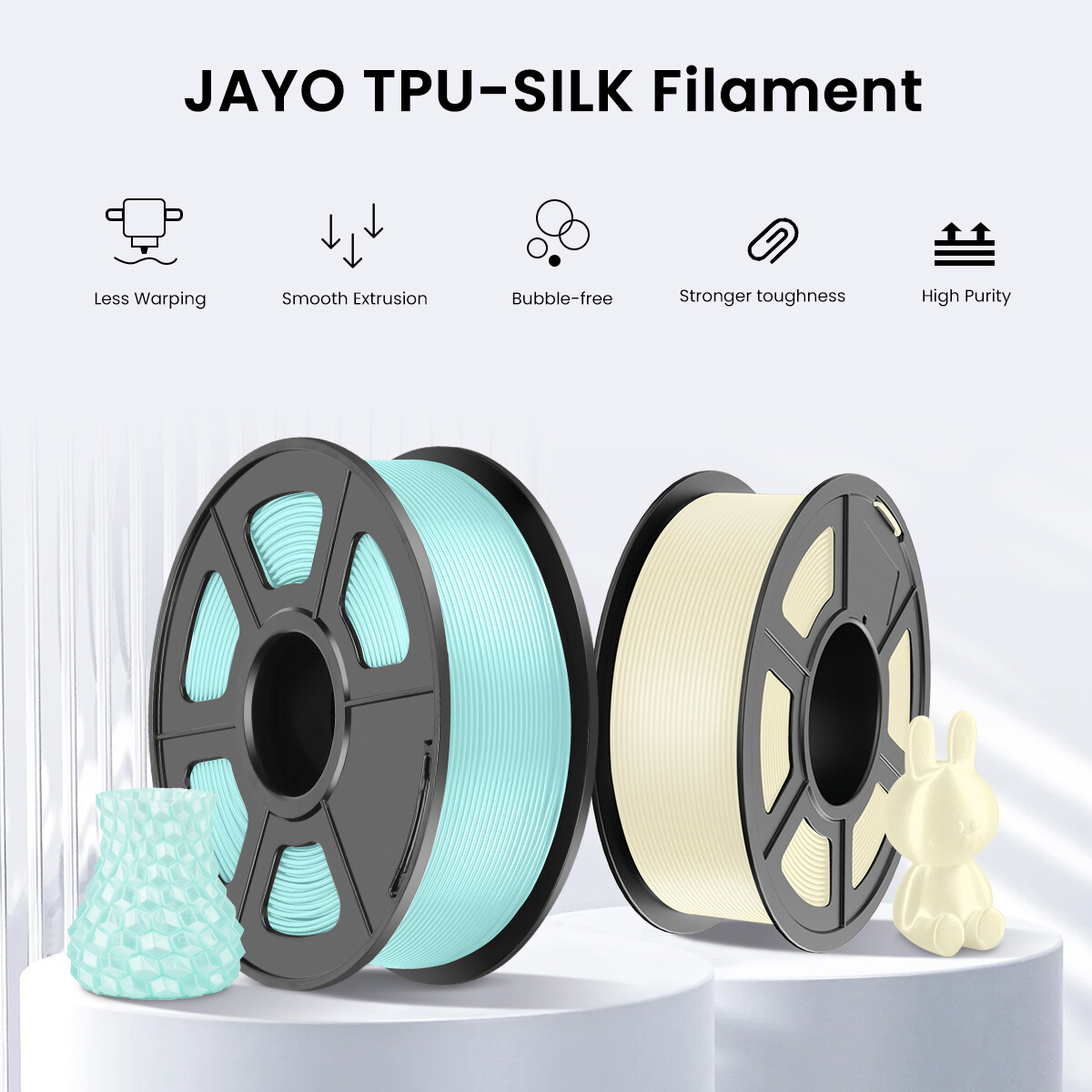 JAYO 1.1KG TPU SILK 98A 1.75mm Filament Flexible 3D Printer SILK Texture Smooth