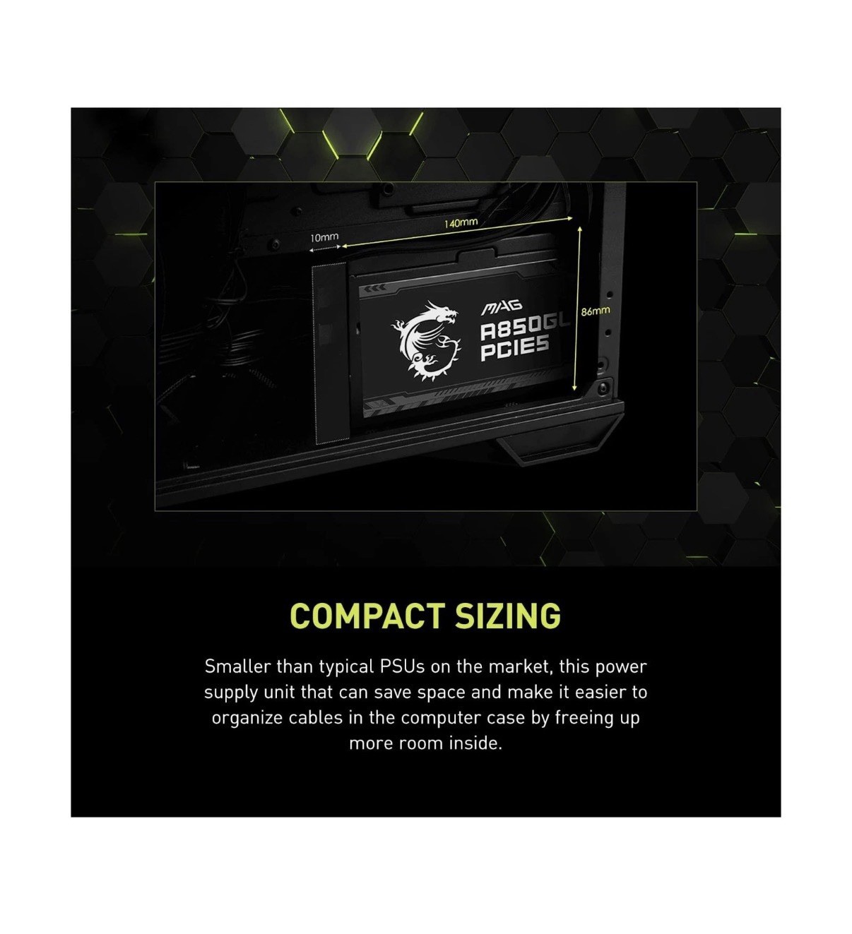 MSI MAG A850GL PCIE5, Fully Modular Compact Gaming 850W Power Supply – FREE SHIP