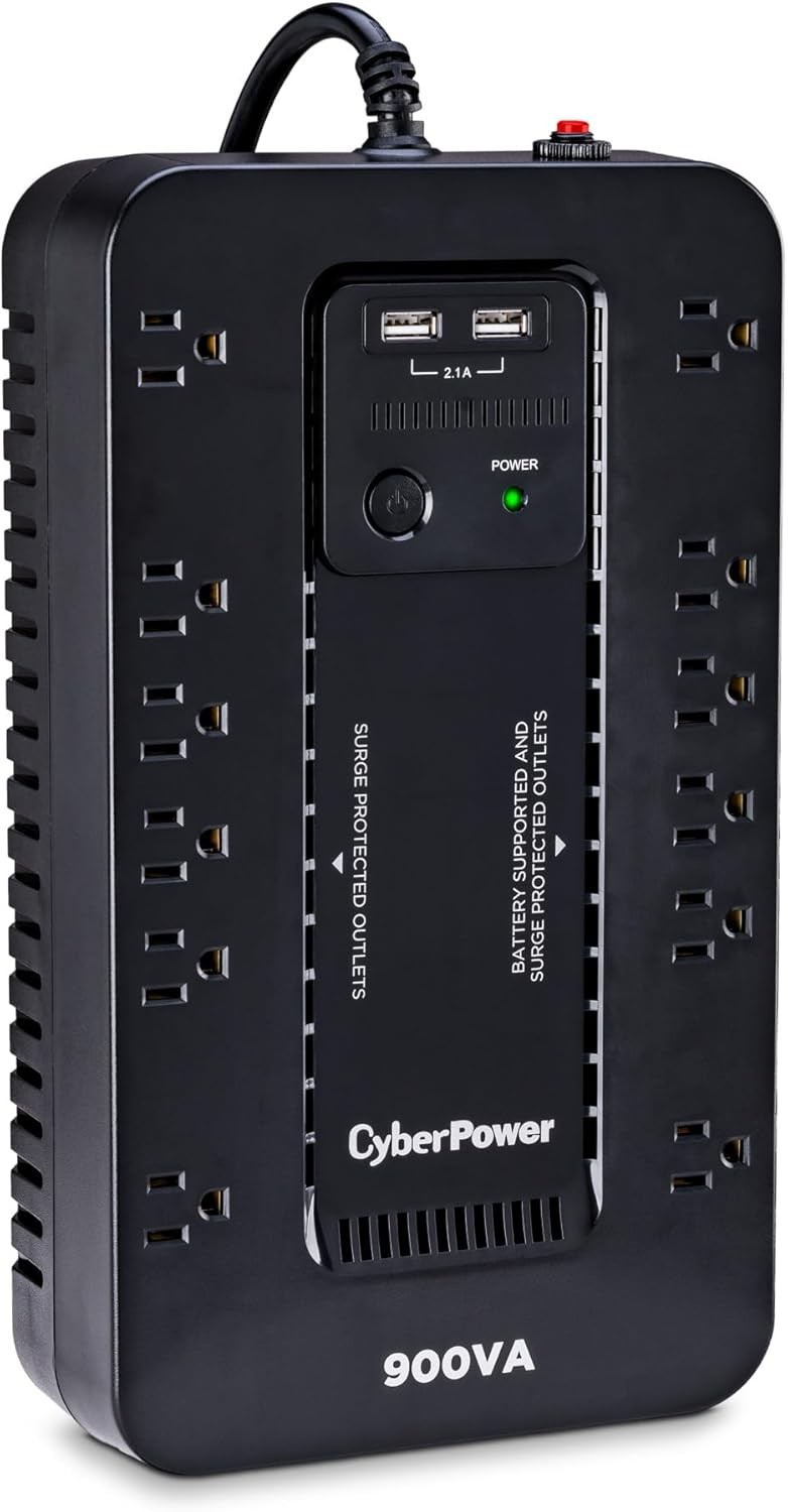 CyberPower ST900U-R Standby UPS, 900VA/500W, 12 Outlets – Certified Refurbished