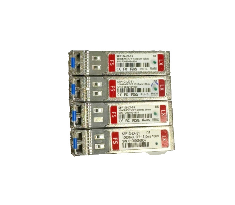 Lot of 4 Fiberstore 1000BASE-SX SFP Transceivers Dell Compatible Tested Working