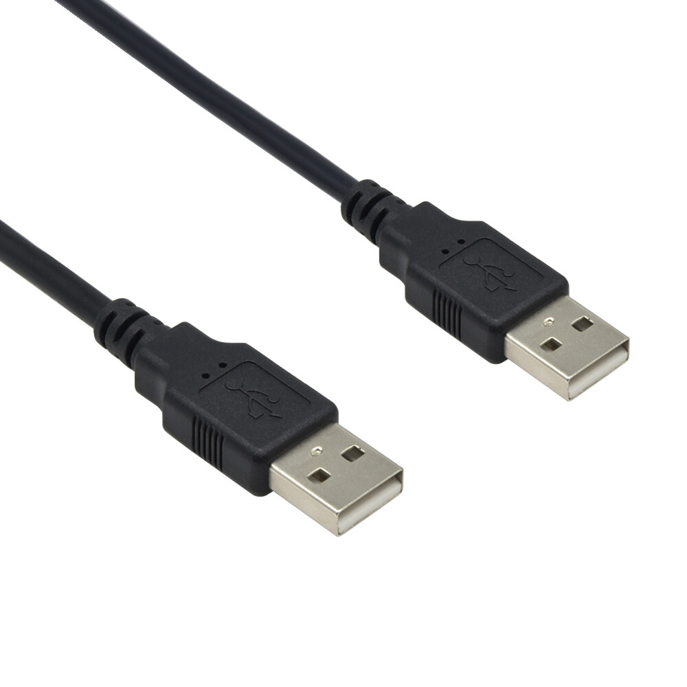 USB 2.0 High Speed Cable A-Male to A-Male Cord Black PC – 3ft, 6ft, 10ft, 15ft