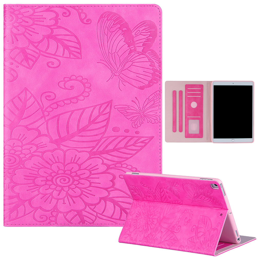 For Apple iPad 10.2″ 9th 8th 7th Generation Mini Flower Embossed TPU Case Cover