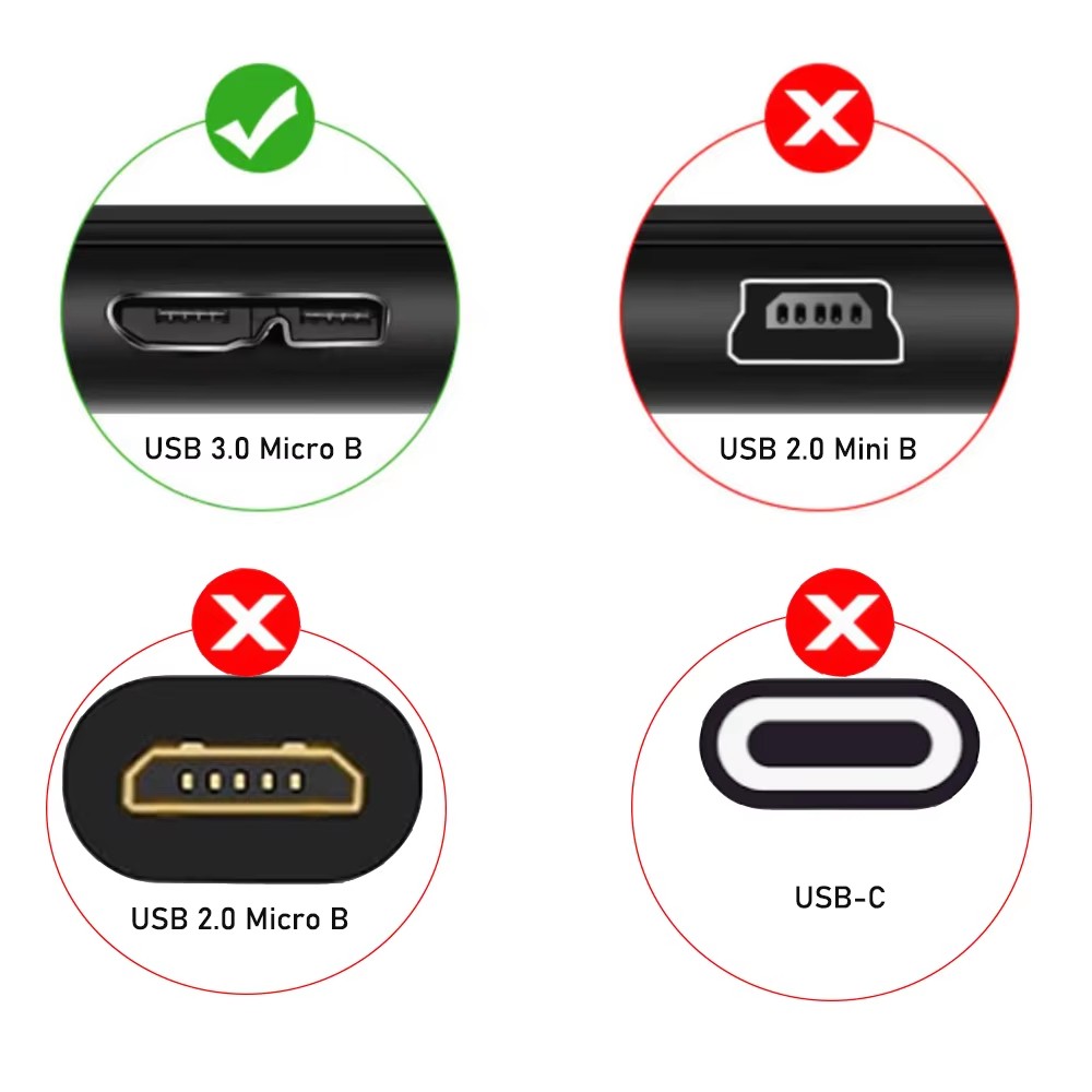 USB 3.0 to Micro-B DataCable 0.45M USB Hard Drive Cord for Hitachi Lacie Seagate