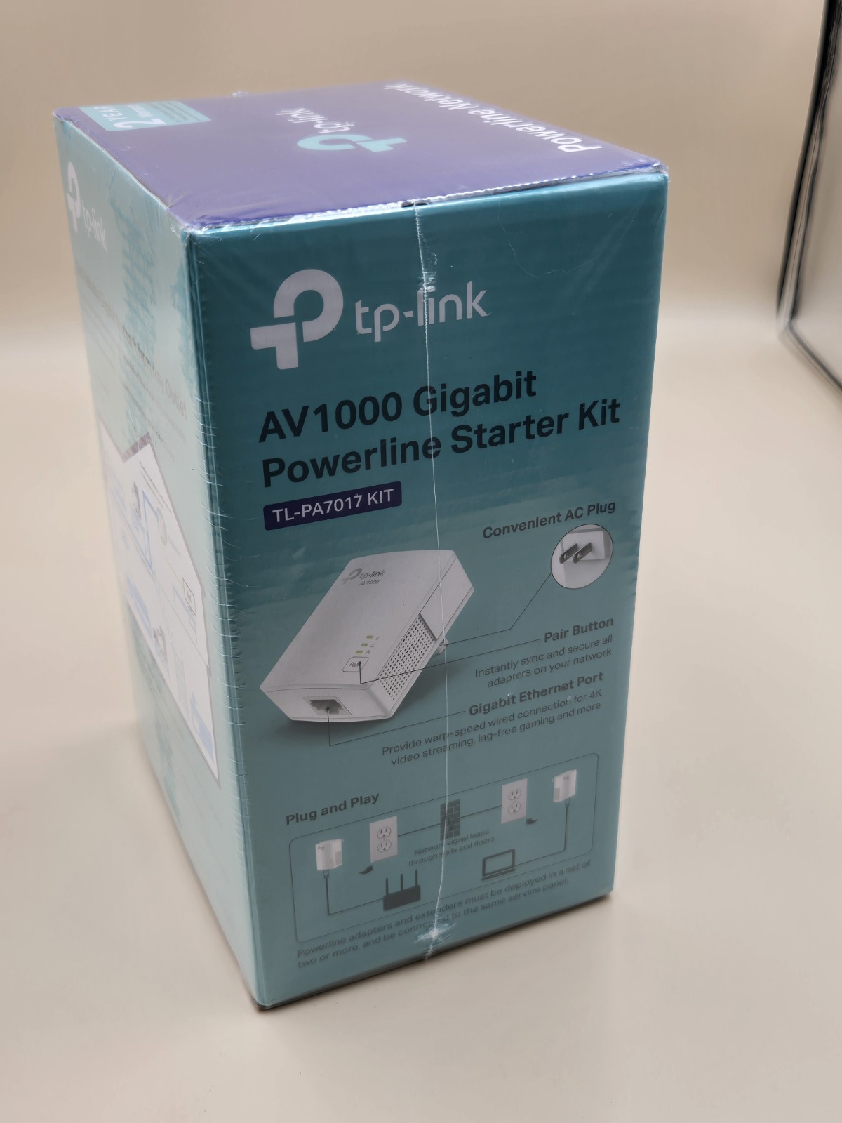 TP-Link AV1000 Powerline Network Extender TL-PA7017 KIT Gigabit Plug and Play 4k