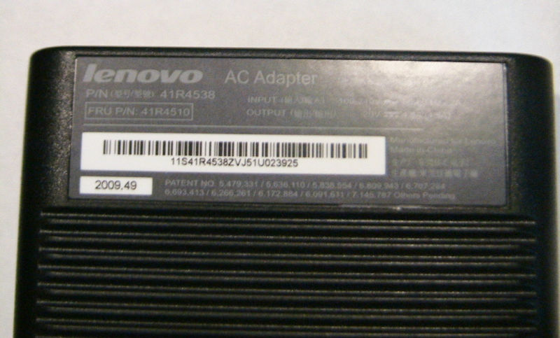 LENOVO 90W Ultraslim AC/DC Adapter T60/61 T400/410/420 T500 X60/61 X200 41R4493