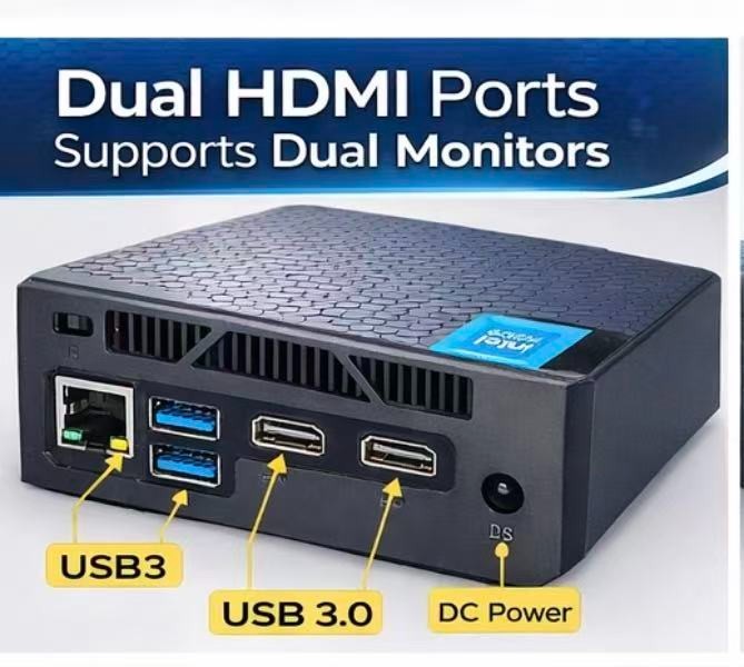 Mini Desktop PC Intel Inside Dual HDMI Small Form Factor Office Home Computer